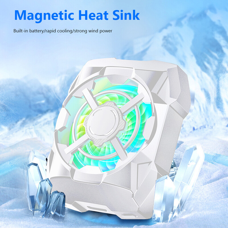 Преносим акумулаторен охладител за телефон Безжичен магнитен безшумен телефон Gaming Cooling Fan Radiator за игра на игри Гледане на видео