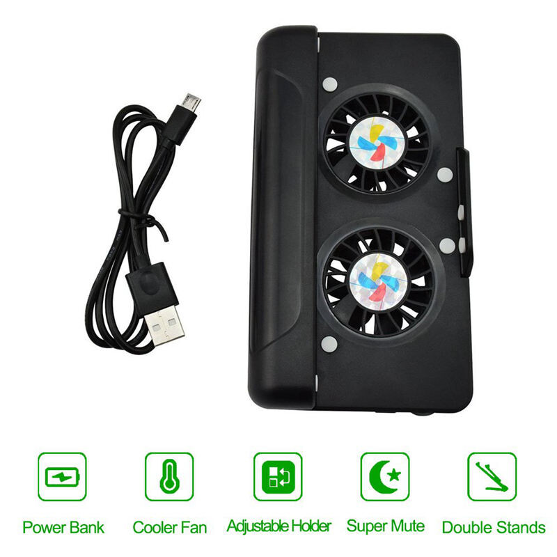 Tip stražnje kopče Ventilatori za hlađenje telefona Radijator za mobitel Hladnjak za stalak Držač s 2200mAh/4400mAh punjivom baterijom