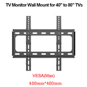 Televizoriaus sieninis laikiklis tvirtinamas daugeliui 40"–80" plokščių / lenktų televizorių su Max VESA 400x400 mm iki 110 lbs erdvę taupančiu universaliu televizoriaus laikikliu