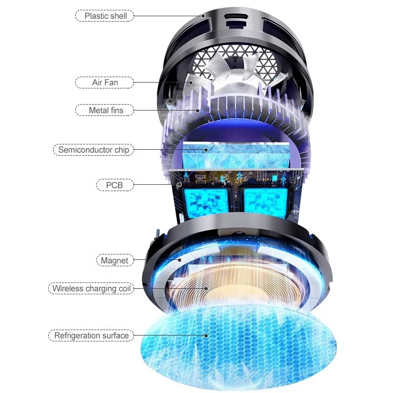 SL15 Bežični punjač 15W Radijator mobilnog telefona Hladnjak s magnetskim poluvodičem SL17 Mali ventilator mobilnog telefona stegnut radijator