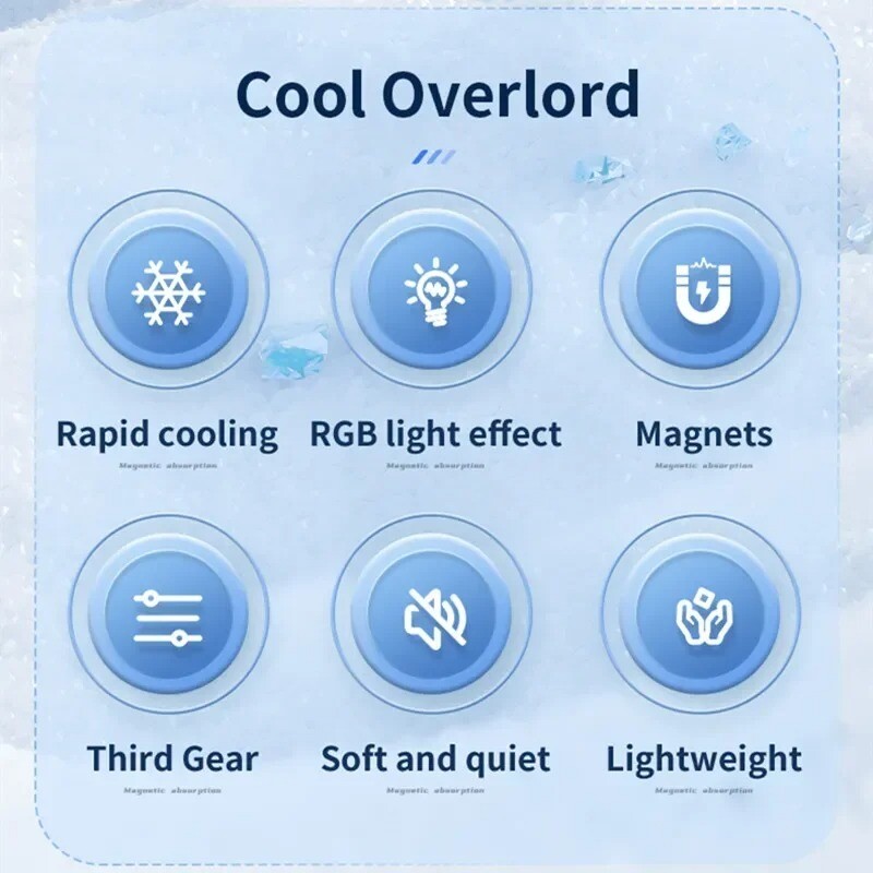 X76A Clip din spate Radiator mobil magnetic cu afișaj digital Răcitor tabletă pentru iPhone Samsung Xiaomi Radiator universal pentru jocuri