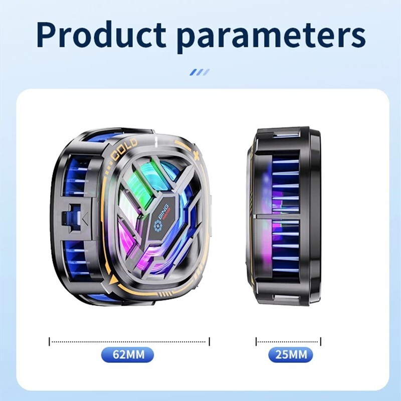 X76A Clip din spate Radiator mobil magnetic cu afișaj digital Răcitor tabletă pentru iPhone Samsung Xiaomi Radiator universal pentru jocuri