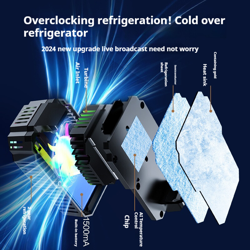 NOVO DY88 Poluvodički mobilni telefon sa stražnjom kopčom, ventilator za hlađenje, radijator, ugrađena baterija od 1200 mAh za IPhone, Android, PUBG igrica, hladnjak