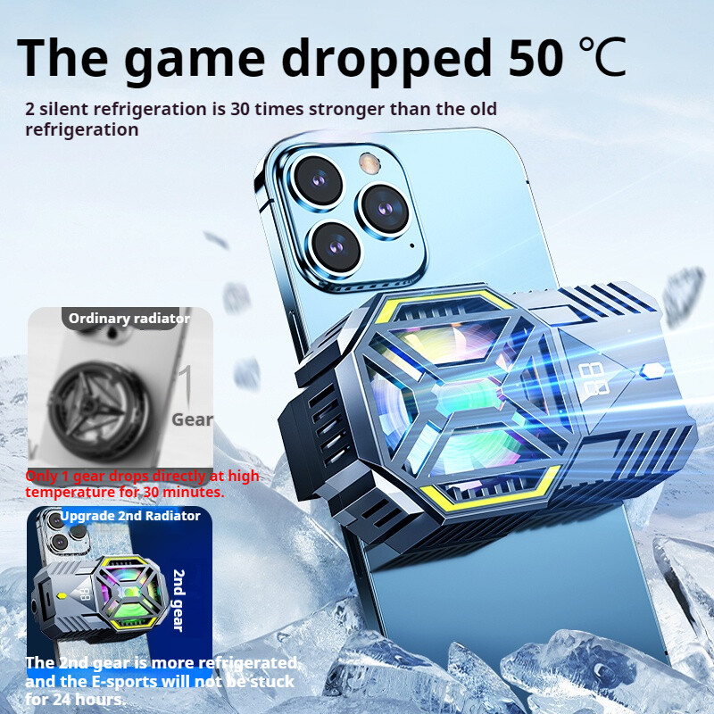 NOVO DY88 Poluvodički mobilni telefon sa stražnjom kopčom, ventilator za hlađenje, radijator, ugrađena baterija od 1200 mAh za IPhone, Android, PUBG igrica, hladnjak