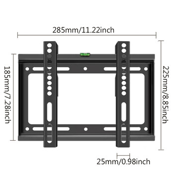Στήριγμα τοίχου τηλεόρασης Στήριγμα χαμηλού προφίλ σταθερό για τηλεοράσεις και οθόνες επίπεδης οθόνης 14-42 ιντσών Βάση οθόνης καθολικής τηλεόρασης Max VESA 200x200mm
