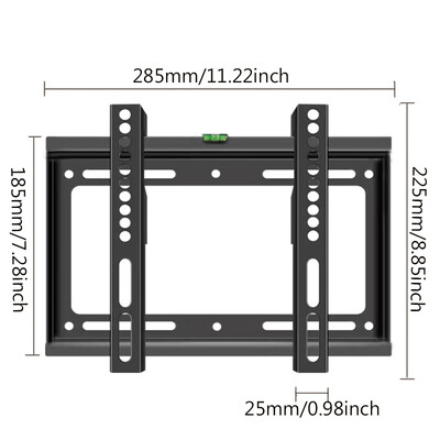 Suport de montare pe perete TV, profil redus, fix pentru televizoare și monitoare cu ecran plat de 14-42 inchi Suport universal pentru monitor TV VESA max 200x200mm