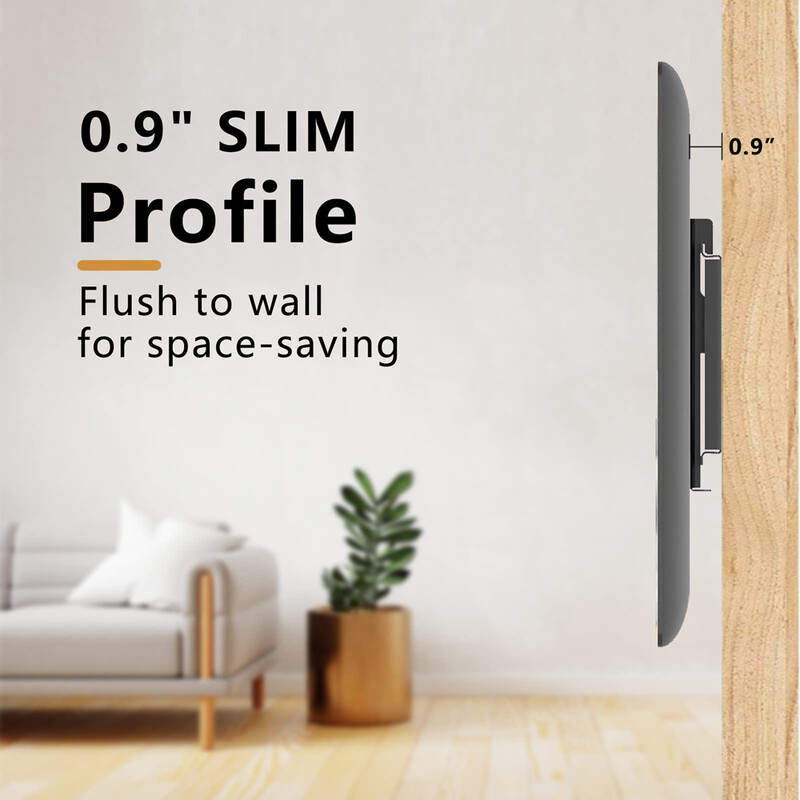 Madala profiiliga teleri seinakinnitusklamber, fikseeritud 14-42-tolliste lameekraantelerite ja monitoride jaoks Universaalne teleri monitori kinnitus Max VESA 200x200 mm