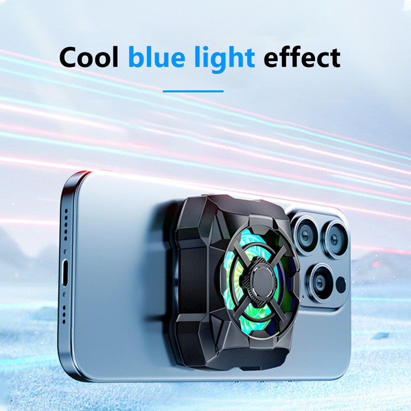 Bežični magnetski hladnjak za telefon 4.2V 400mAh punjivi turbo ventilacijski radijator mobilnog telefona plava LED za iPhone 12 13 14 15