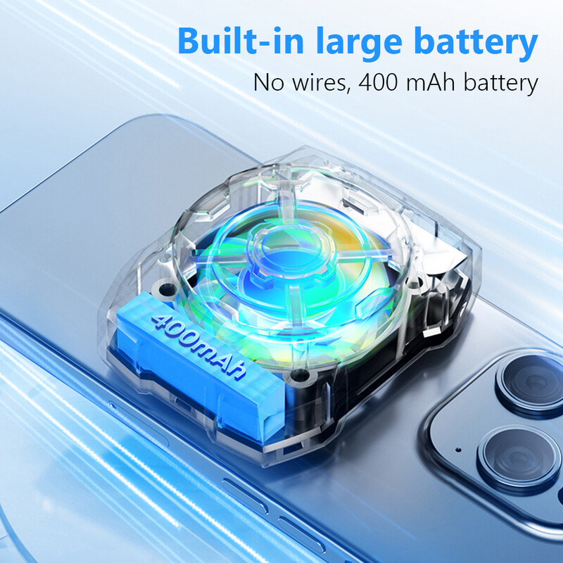 Bežični magnetski hladnjak za telefon 4.2V 400mAh punjivi turbo ventilacijski radijator mobilnog telefona plava LED za iPhone 12 13 14 15