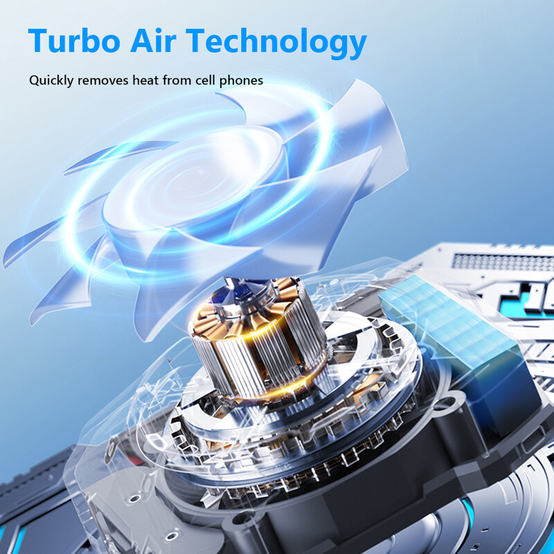 Bežični magnetski hladnjak za telefon 4.2V 400mAh punjivi turbo ventilacijski radijator mobilnog telefona plava LED za iPhone 12 13 14 15