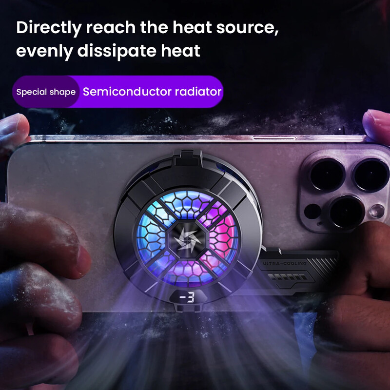 Hladnjak poluvodiča za mobilni telefon, radijator ventilatora za hlađenje poluvodiča u obliku "6" za IOS Android SL33 Magnetski rashladni hladnjak sa stražnjom kopčom