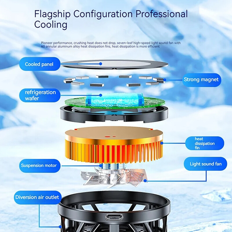GT31 naujas magnetinis telefono aušintuvas nešiojamasis telefonas puslaidininkinis radiatorius mobiliesiems žaidimams vaizdo transliacijos telefono ventiliatoriaus telefono priedai