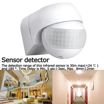 Motion Sensor 220v~240v Motion Automatic Infrared Switch Degree Sensor Rotating Timer 180 Outdoor PIR Light