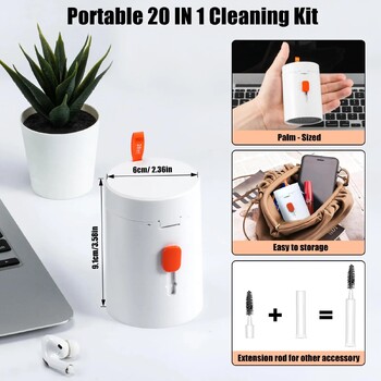 20 σε 1 Cleaner Kit Κινητό Τηλέφωνο Πληκτρολόγιο Ακουστικά Υπολογιστή Κάμερα Σετ καθαρισμού για όλες τις χρήσεις με σπρέι πινέλου καθαρισμού