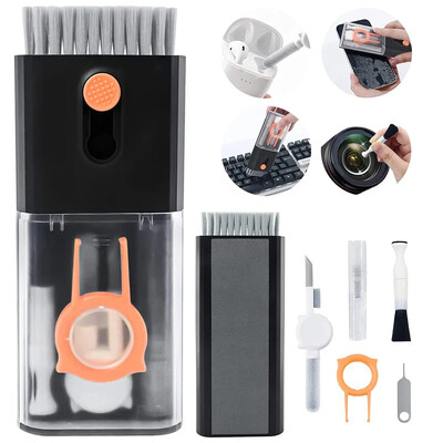 10in1 Cleaner Kit Четка за почистване на екрана, клавиатурата за Airpod, MacBook, iPad, iPhone, лаптоп, телефон, таблет, компютър, камера, електроника