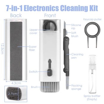 7-σε-1 Computer Cleaner Brush Kit Keycap Puller Bluetooth Earphone Cleaning Pen for AirPods 3 Pro Headset Cleaning Tool