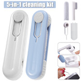 5in1 ausinių valymo šepetėlio rinkinys Minkštas kempinės antgalis skirtas AirPods Pro 1 2 Bluetooth ausinėms iPhone 15 nešiojamojo kompiuterio klaviatūros valymo šepetys