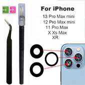 1 set stražnjeg stakla za objektiv kamere za iPhone X XR Xs 11 12 13mini Pro Max stražnja kamera s 3 m ljepila i alata za uklanjanje dijelova za popravak