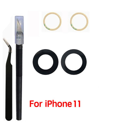 1 set stražnjeg stakla za objektiv kamere za iPhone X XR Xs 11 12 13mini Pro Max stražnja kamera s 3 m ljepila i alata za uklanjanje dijelova za popravak