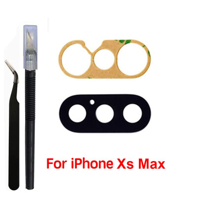 1 set stražnjeg stakla za objektiv kamere za iPhone X XR Xs 11 12 13mini Pro Max stražnja kamera s 3 m ljepila i alata za uklanjanje dijelova za popravak