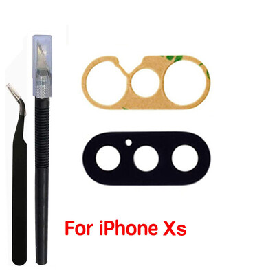 1 set stražnjeg stakla za objektiv kamere za iPhone X XR Xs 11 12 13mini Pro Max stražnja kamera s 3 m ljepila i alata za uklanjanje dijelova za popravak