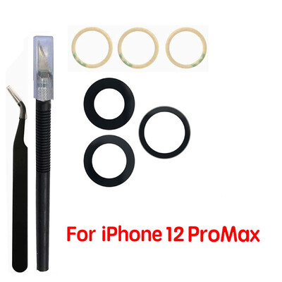 1 set stražnjeg stakla za objektiv kamere za iPhone X XR Xs 11 12 13mini Pro Max stražnja kamera s 3 m ljepila i alata za uklanjanje dijelova za popravak