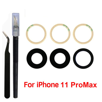 1 set stražnjeg stakla za objektiv kamere za iPhone X XR Xs 11 12 13mini Pro Max stražnja kamera s 3 m ljepila i alata za uklanjanje dijelova za popravak