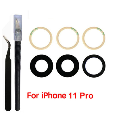 1 set stražnjeg stakla za objektiv kamere za iPhone X XR Xs 11 12 13mini Pro Max stražnja kamera s 3 m ljepila i alata za uklanjanje dijelova za popravak