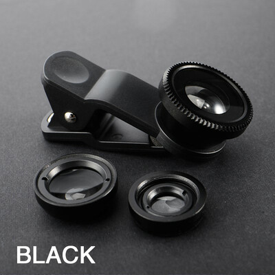 Univerzalni 3 u 1 Fish Eye objektiv širokokutni makro pametni telefon Fisheye Lens Zoom za Iphone Samsung Xiaomi Mobitel Objektiv kamere