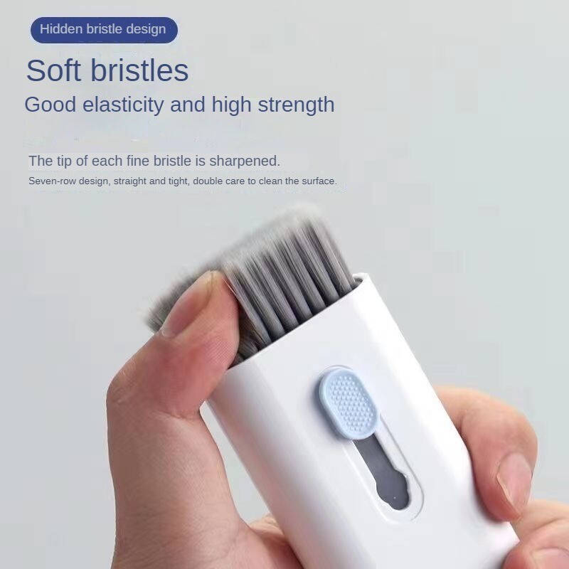 7 viename Kompiuterio klaviatūros valymo rinkinys Ausinių valymo šepetėlis, skirtas AirPods Kompiuterio planšetinis kompiuteris Nešiojamasis kompiuteris TV ekranas Telefono valymo įrankiai