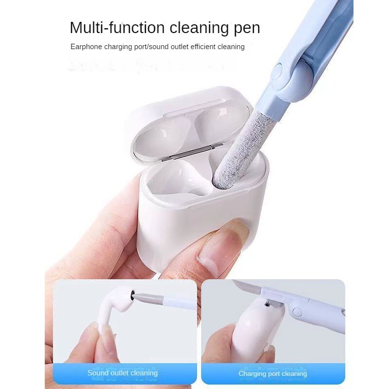 7 viename Kompiuterio klaviatūros valymo rinkinys Ausinių valymo šepetėlis, skirtas AirPods Kompiuterio planšetinis kompiuteris Nešiojamasis kompiuteris TV ekranas Telefono valymo įrankiai