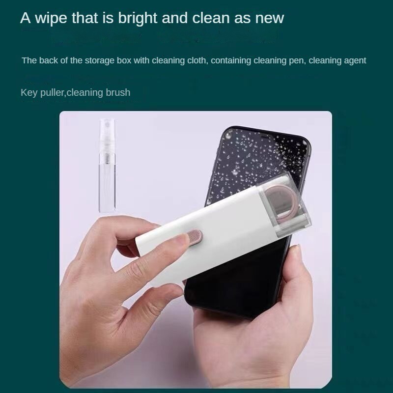 7 viename Kompiuterio klaviatūros valymo rinkinys Ausinių valymo šepetėlis, skirtas AirPods Kompiuterio planšetinis kompiuteris Nešiojamasis kompiuteris TV ekranas Telefono valymo įrankiai