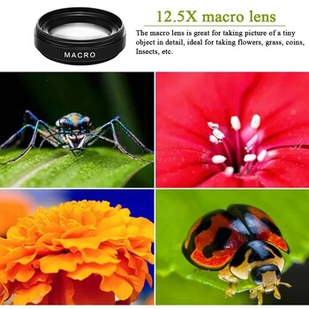 2 IN 1 Lens Universal Clip 37mm Επαγγελματικός φακός κινητού τηλεφώνου 0,45x 49uv Super Wide-Angle + Macro HD φακός για iPhone Android