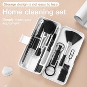 18 in 1 Kompiuterio klaviatūros valymo rinkinys Telefono planšetės fotoaparato ekrano valymo įrankiai Ausinių valymo šepetėlis Klaviatūros dangtelio ištraukiamas telefono laikiklis
