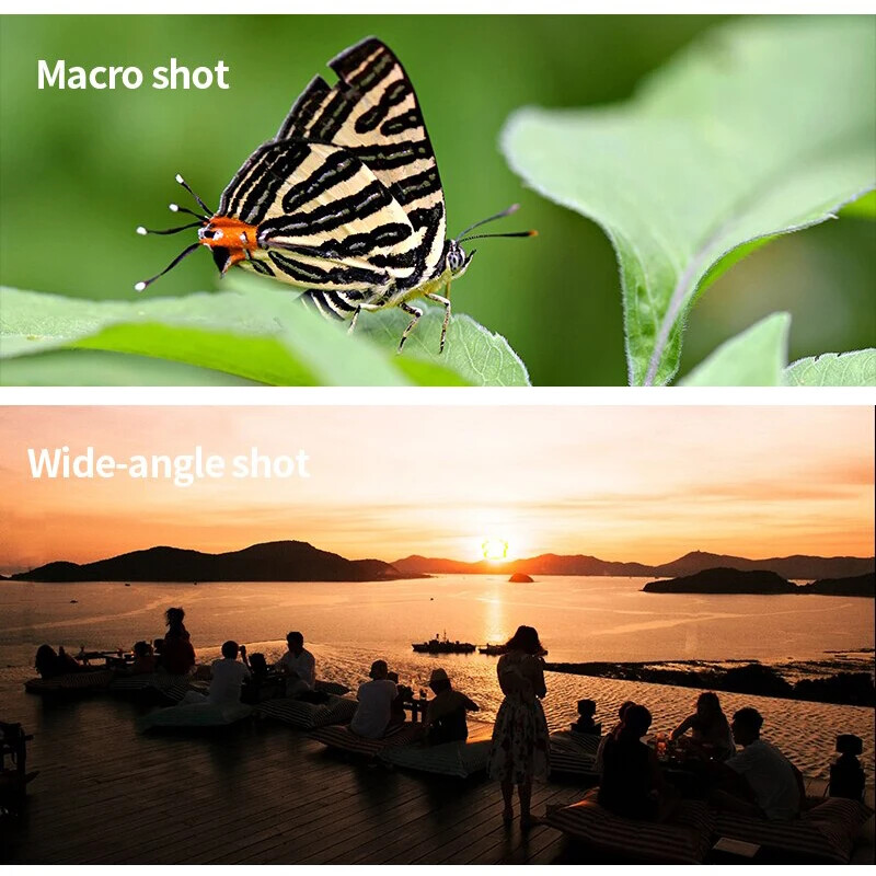3in1 žuvies akies plataus kampo mikrokameros objektyvas, skirtas iPhone Xiaomi Redmi 3in1 priartinantis žuvies akies objektyvas ant išmaniojo telefono objektyvų su telefono klipu