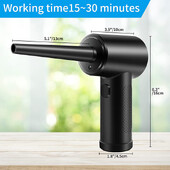 Įkraunamas belaidis oro dulkės 51000 RPM USB suspausto oro pūstuvas dulkių pūtimo pistoletas, skirtas nešiojamojo kompiuterio automobilio klaviatūros valymui