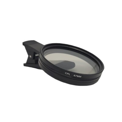 Универсален 52 mm 67 mm CPL филтър за обектив на камера Професионален преносим поляризатор с щипка Антиотражателен филтър за телефон за всички телефони
