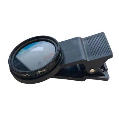37MM/52MM CPL filtrs, apļveida kamera, melns aksesuāri, universāli ar klipsi, pārnēsājama profesionāla tālruņa polarizatora platleņķa objektīvs