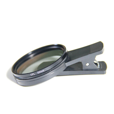 37MM/52MM CPL filtrs, apļveida kamera, melns aksesuāri, universāli ar klipsi, pārnēsājama profesionāla tālruņa polarizatora platleņķa objektīvs