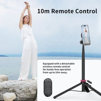 Ulanzi MT-84 1,53M Magnetic Selfie Stick Tripod Wireless Bluetooth Remote Phone Extension Tripod for Phone Live Streaming Vlog