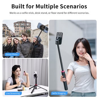 Ulanzi MT-84 1,53M Magnetic Selfie Stick Tripod Wireless Bluetooth Remote Phone Extension Tripod for Phone Live Streaming Vlog