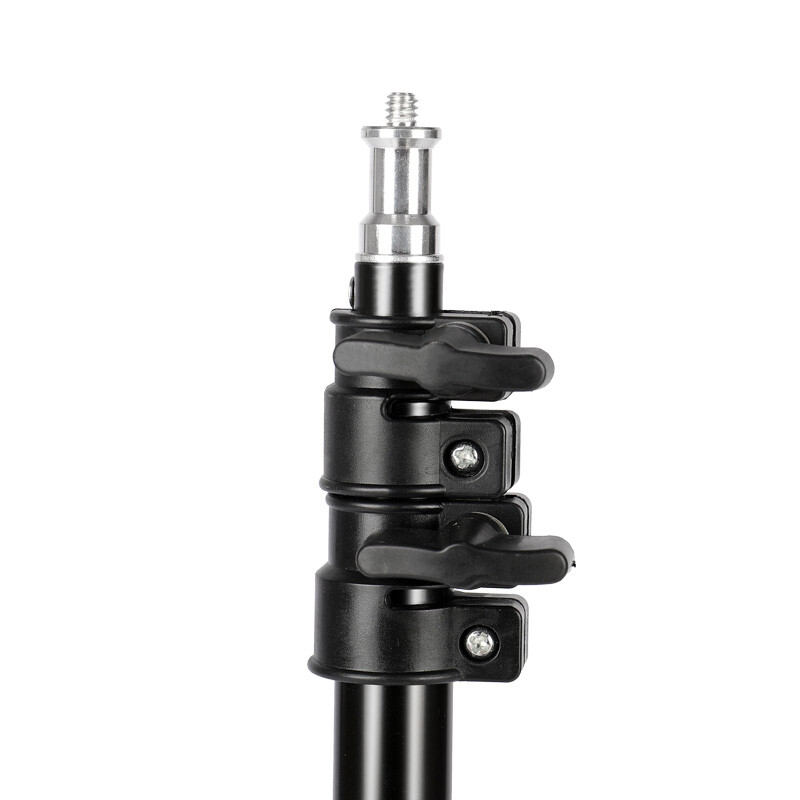 Trepied pentru fotografie de 200 cm, cu cap de șurub 1/4, suport de lumină reglabil, trepied foto pentru studio foto cu inel de lumină