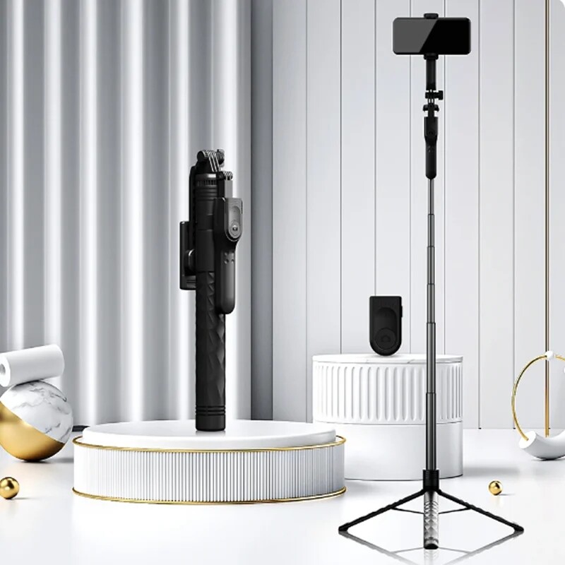 BSLIUFANG Naujas 1,7 M belaidis asmenukių trikojis, sulankstomas stovas veiksmo kameroms, išmaniesiems telefonams, balansui, pastovus fotografavimas tiesiogiai