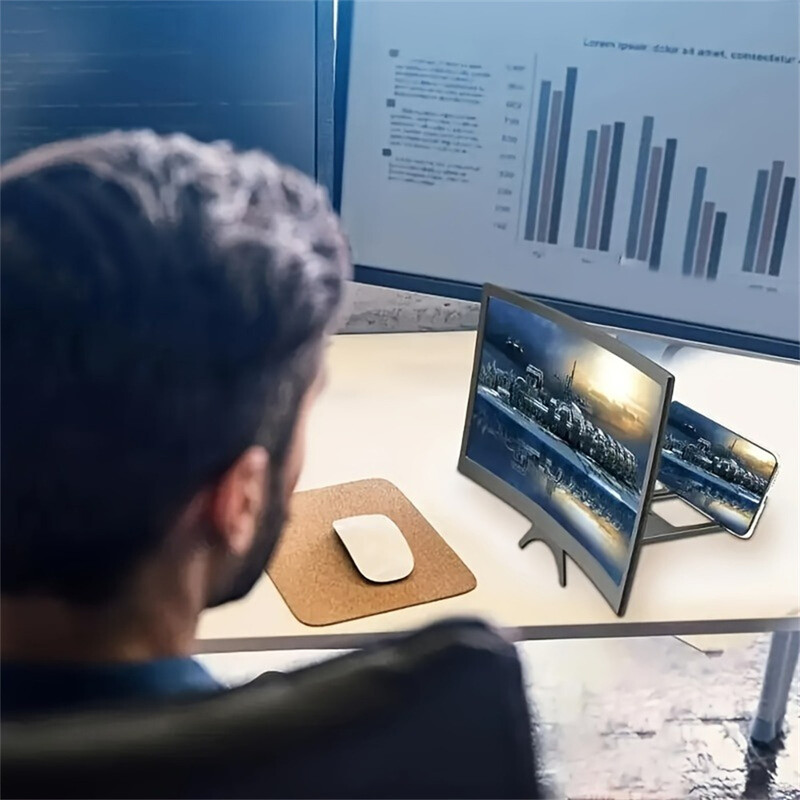12-inčno pojačalo zaslona mobilnog telefona, 3D stalak za povećalo, povećalo, HD video pojačalo, stalak za telefon, nosač povećanog zaslona