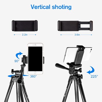 Nagnahz τρίποδο για τηλέφωνο 150 cm Εγγραφή βίντεο Βάση τριπόδου τηλεφώνου με τηλεχειριστήριο Bluetooth Βάση φωτογραφίας τηλεφώνου γενικής χρήσης κάμερας