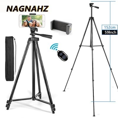 Nagnahz stativ za telefon 150 cm stalak za telefon za video snimanje s Bluetooth daljinskim upravljačem, univerzalni stalak za fotografije i telefon s kamerom