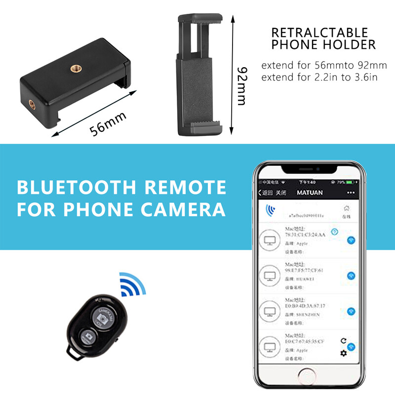 3120 trikojis telefonui 100 cm universalus telefono vaizdo trikojo stovas su Bluetooth asmenukės nuotoliniu vaizdo įrašymo stovu fotografavimui