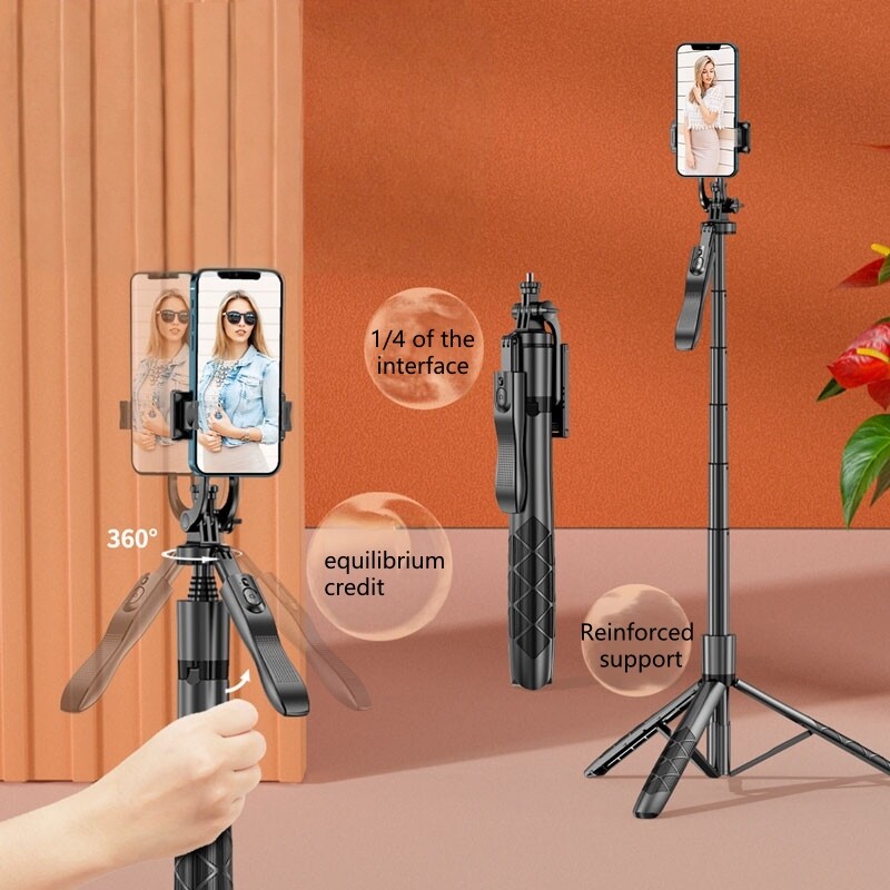 1530 mm belaidis asmenukių fotografavimo trikojo stovas, sulankstomas monopodas su LED apšvietimu, skirtas išmaniesiems telefonams Subalansuotas pastovus fotografavimas tiesiogiai