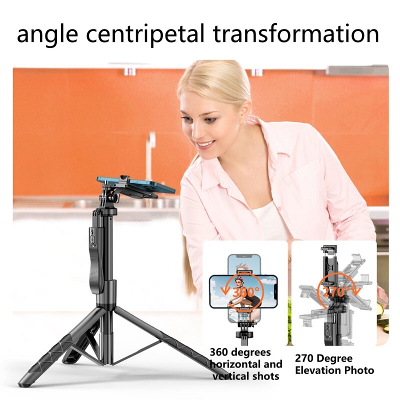 1530 mm belaidis asmenukių fotografavimo trikojo stovas, sulankstomas monopodas su LED apšvietimu, skirtas išmaniesiems telefonams Subalansuotas pastovus fotografavimas tiesiogiai
