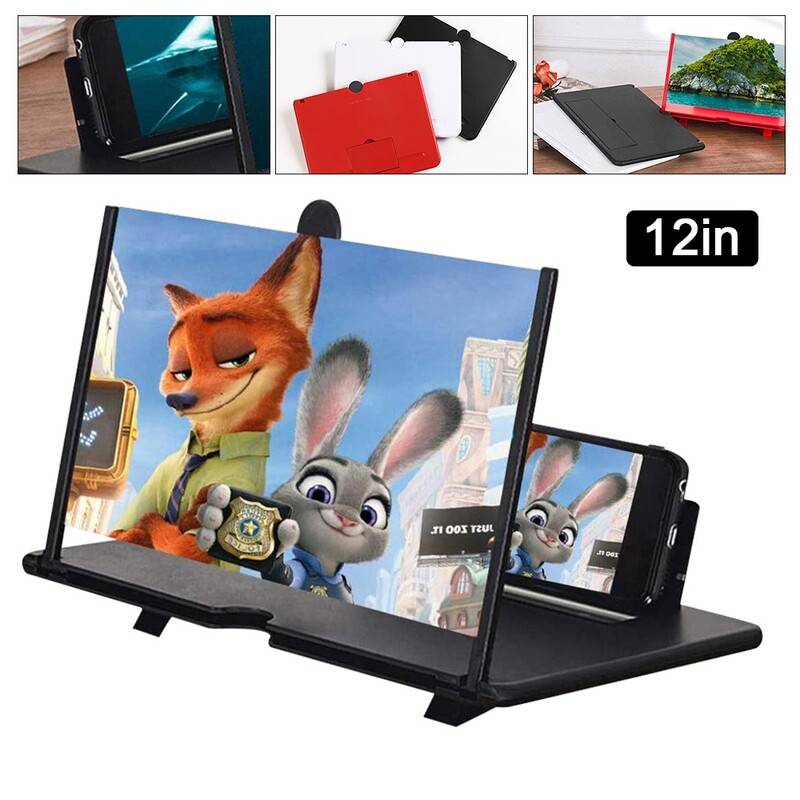 Pojačalo zaslona od 12 inča, 3D sklopivo povećalo zaslona, univerzalni mobilni telefon, video povećalo, nosač, stalak za povećanje zaslona